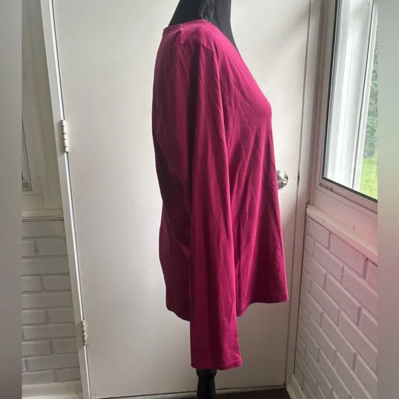 Eileen Fisher Organic Cotton Slubby Jersey V-Neck‎ Top medium workwear layered - Picture 2 of 8